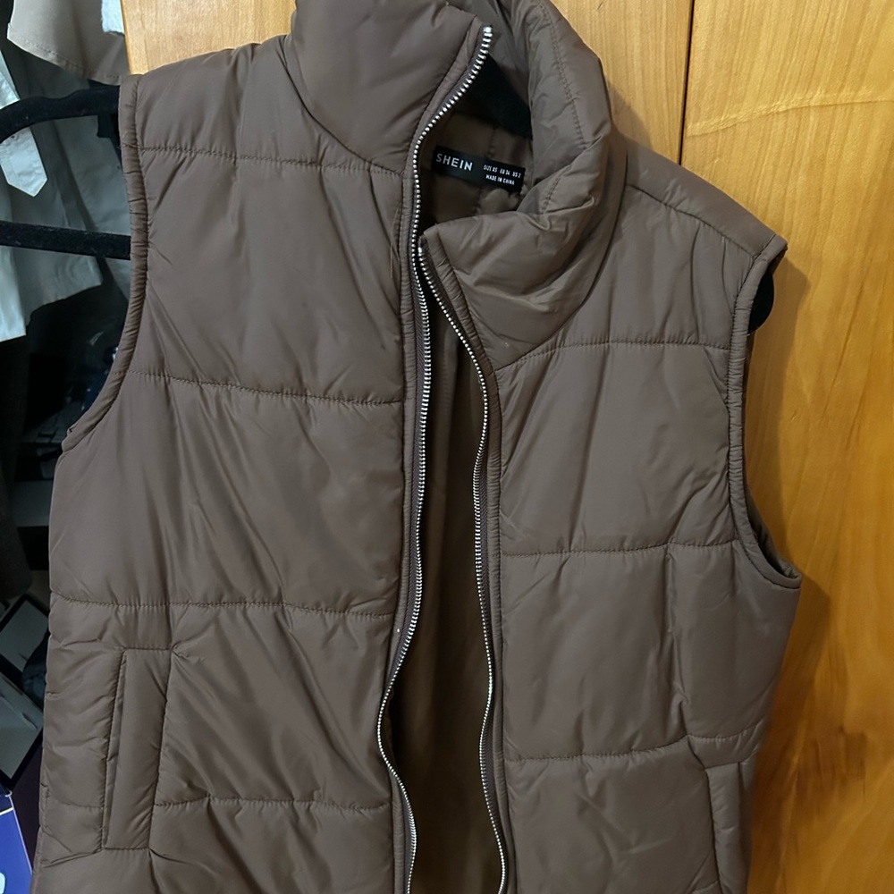 SHEIN Brown Puffer Vest